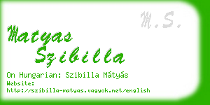 matyas szibilla business card